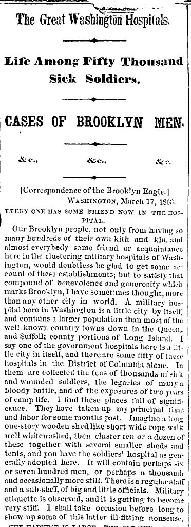 Walt Whitman, nurse: Life Among Fifty Thousand Sick Soldiers