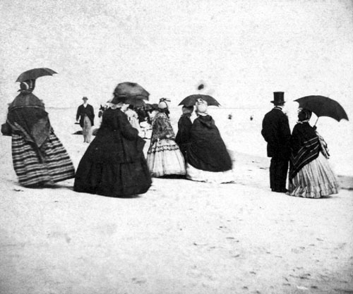 Strolling on the beach at Coney Island