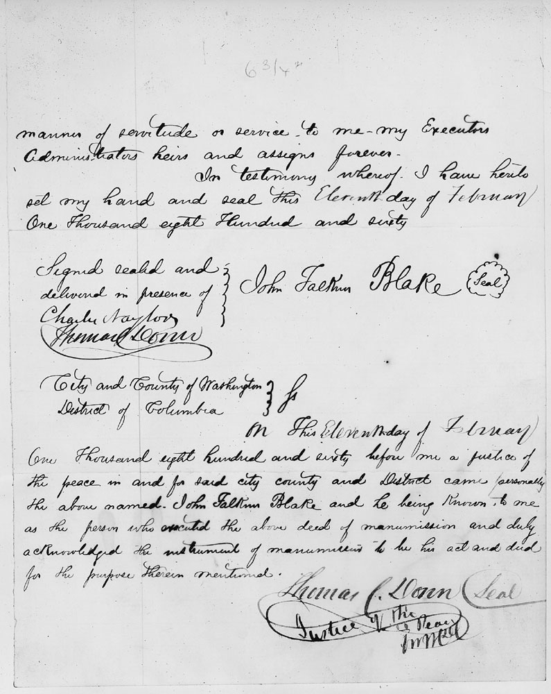 Bill of sale for Sally Maria Diggs, aka Pink, page 2