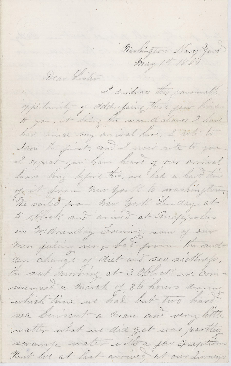Letter by James W. Vanderhoef, May 1, 1861
