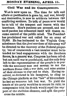 Civil War and its Consequences article