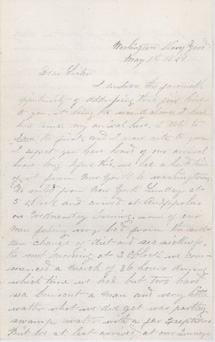 Letter by James W. Vanderhoef, May 1, 1861