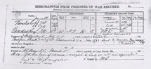 Vanderhoef's Memorandum from Prisoner of War Records