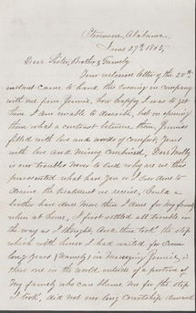 Letter by James W. Vanderhoef, June 27, 1865