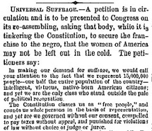 Universal Suffrage article