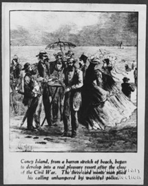 illustration of Coney Island Beach and Bathers