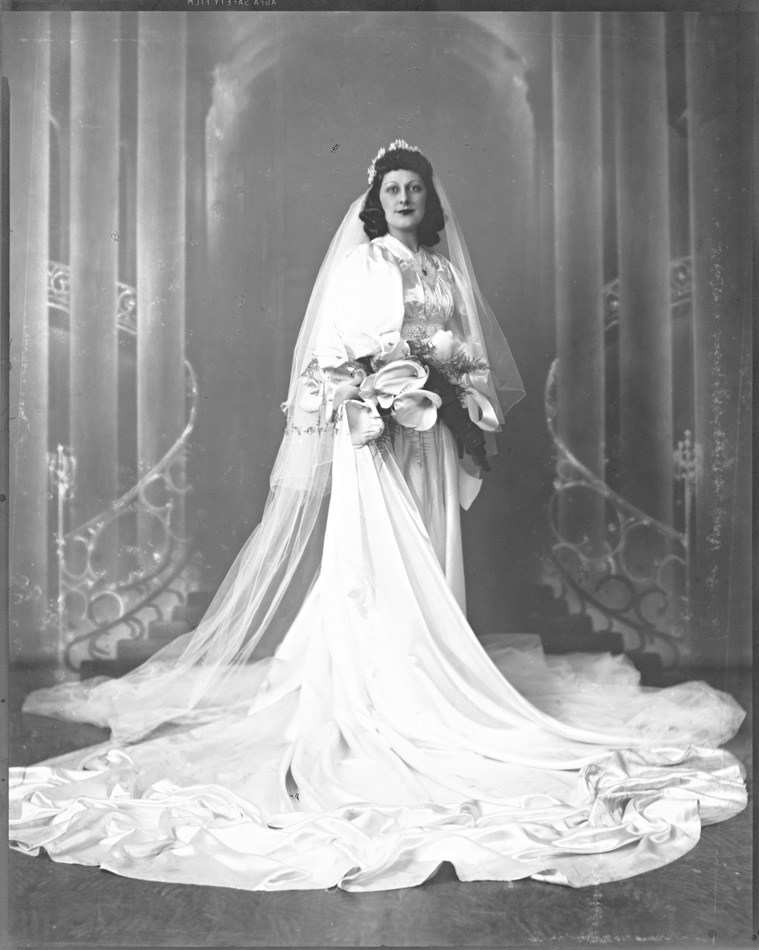 Wedding portrait of a woman with dark hair