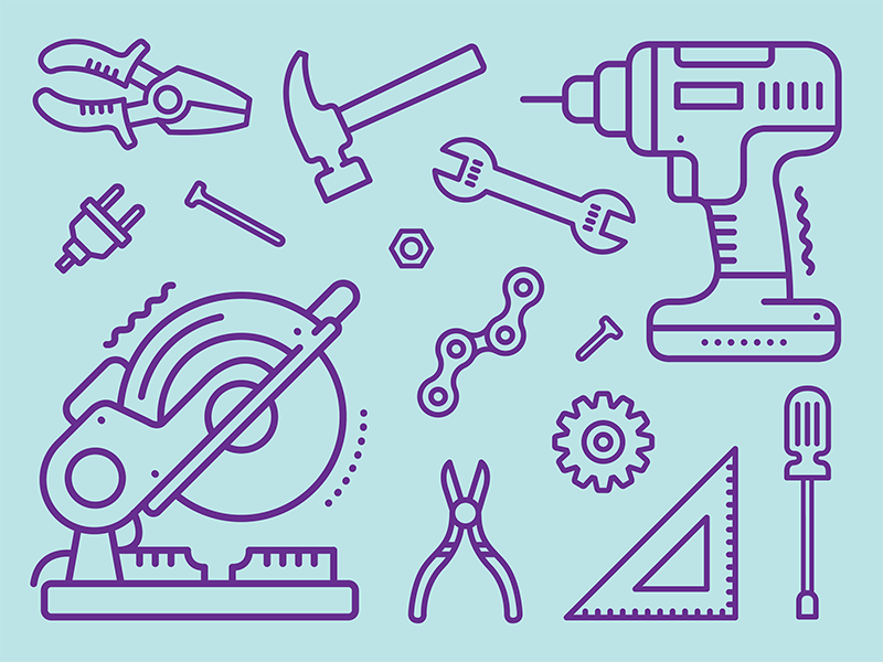 Illustration of various tools